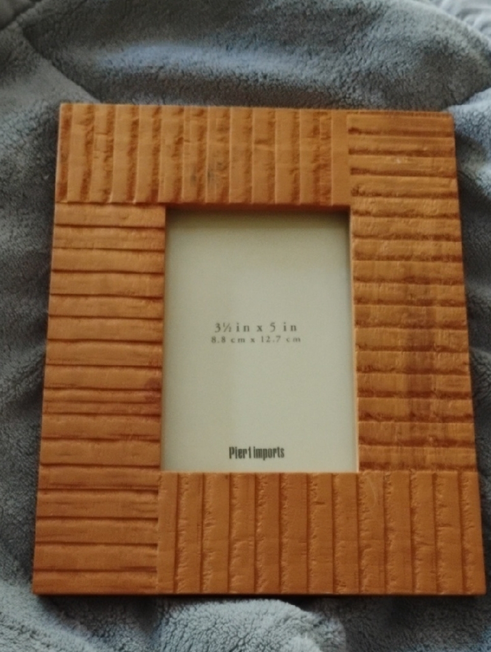 Pier 1 Tan Ribbed Wood Photo Frame